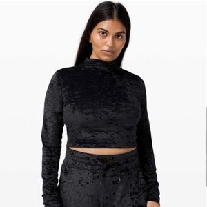 Lululemon All Aligned Long Sleeve Crushed Velvet Mock Neck - Size 6